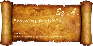 Szokolay Adrián névjegykártya